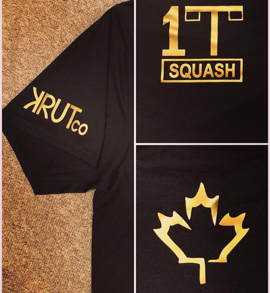 1tsquash black and gold apparel